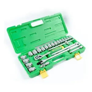 Tekiro Kunci Sok Set 24Pcs Kunci Shock Set Lengkap Kunci Mata Sock 1/2" 6Pt Full Tool Kit 10 Pcs Kunci Mata Shock