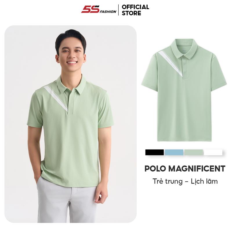 Áo Polo Nam 5S FASHION Chất Liệu Thể Thao Cao Cấp, In Nổi Bật, Phom Slimfit APC25073