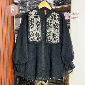 Myshawl Nida Zytka Baju Atasan Jumbo Brukat tille Motif Kasual Kondangan Wisuda Kekinian Big Size Brukat Bunga Jumbo