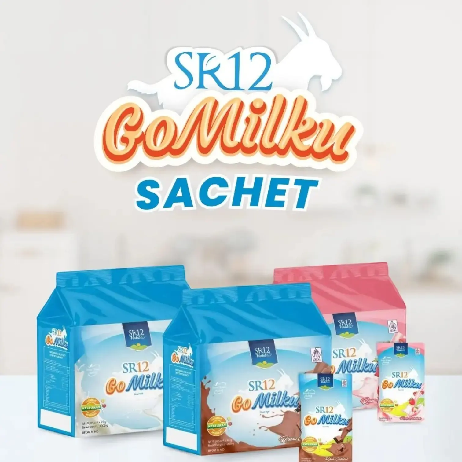 GO MILKU SR12 PACK ISI 40 SACHET SUSU KAMBING ETAWA HALAL BPOM