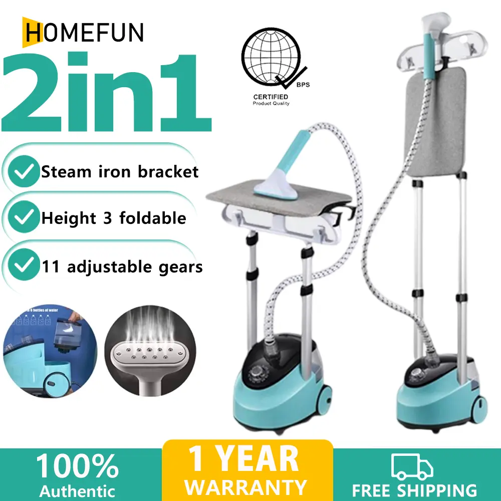 HOMEFUN Double Stick Garment Steamer Hanging iron steamer for clothes 2000W big Steam Small Handheld
