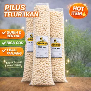 1 ball panjang pilus kapsul telur ikan 0,9 kg rasa tenggiri camilan snack kiloan murah banyak