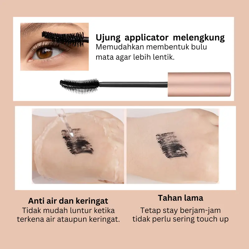 FEALI X VILMEI - [5 PCS] Mascara Volume Hypercurl Waterproof Maskara Eye Makeup Cosmetic Lash Extension Hitam Kosmetik Lasting 2