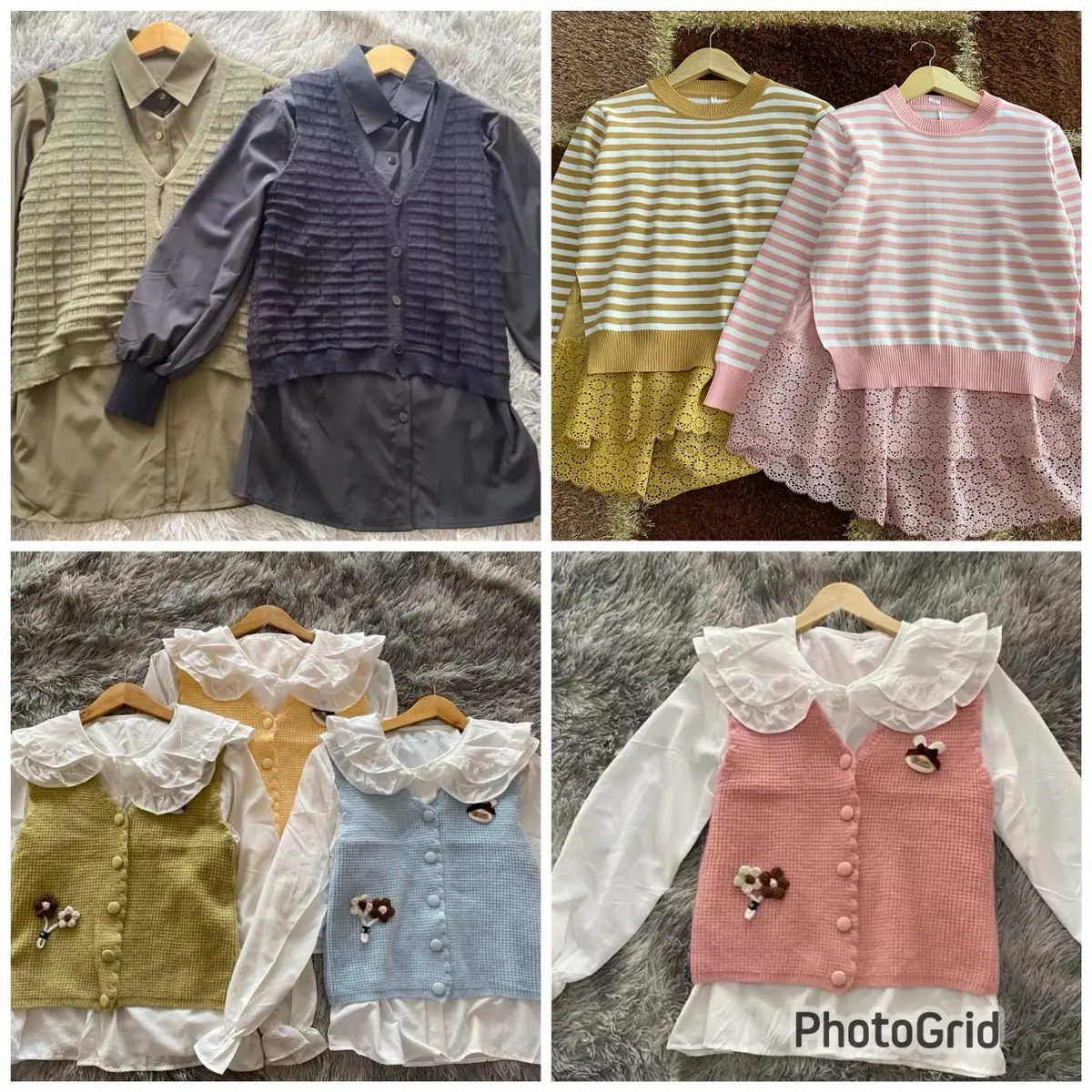 Atasan wanita korea style | rompi dan kemeja | atasan rajut premium