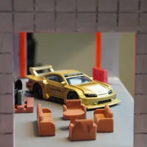 Diorama Set Meja Kursi Cafe Skala 1:64 untuk Hotwheels Toy