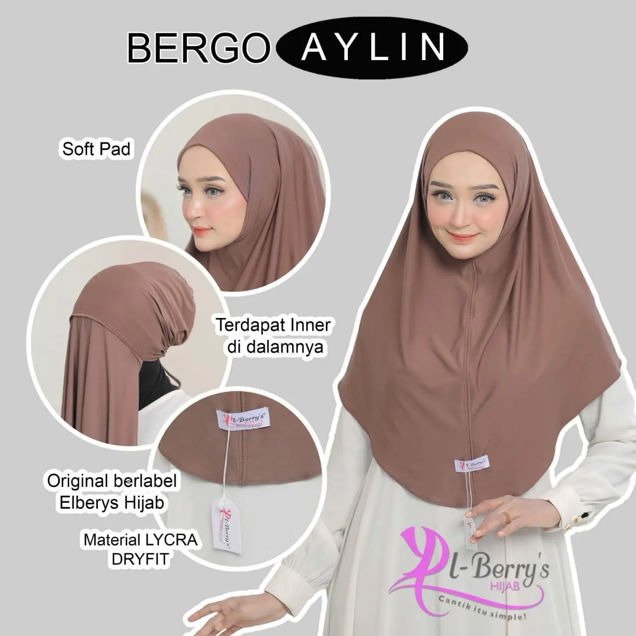 Tudung instant lycra sarung 2in1 with inner, tudung bawal Pasmina jersey Tudung square plain motif Hijab square ironless