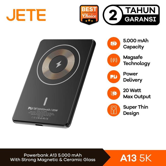 Gambar Powerbank Magsafe 5000 mAh JETE A13 20W PD Super Thin with Ceramic Glass Cover Magnetic Coil - Garansi 2 Tahun dari JETE Indonesia Mall Kota Makassar Tokopedia
