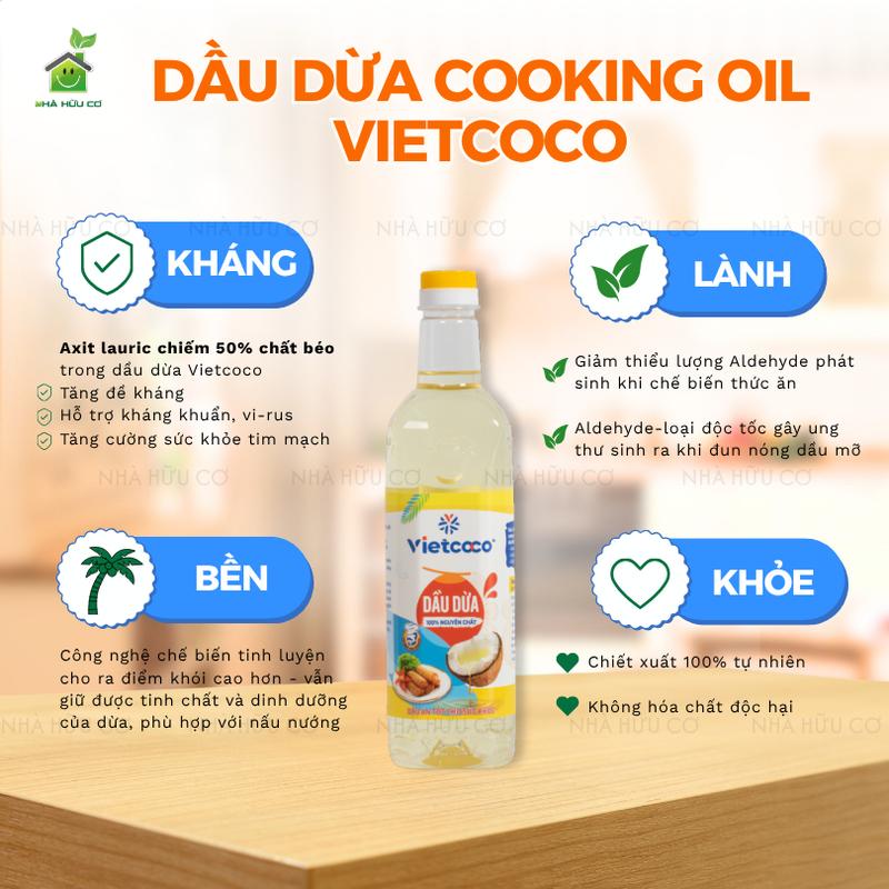 DẦU ĂN VIETCOCO CHAI 1 LÍT - Cooking oil - Nhà hữu cơ