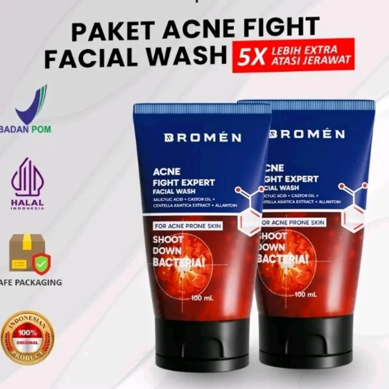 ￼Sabun Muka BROMEN Acne Facial Wash Solusi atasi jerawat membandel Pria 0
