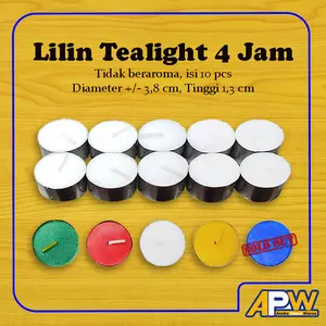Lilin tealight  / Lilin kaleng 4 Jam isi 10 pcs