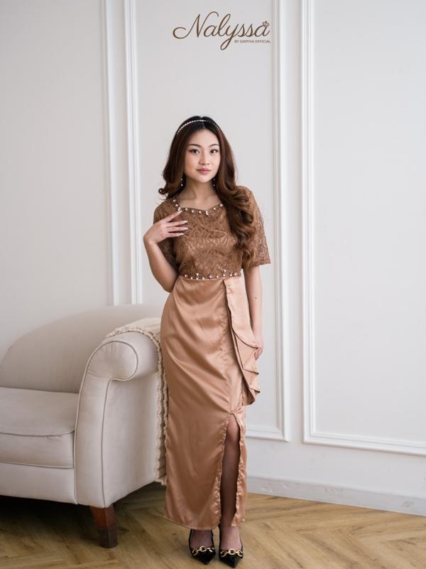 SAFFIYA - Sophia Dress (PREMIUM) / M,L,XL / Dress Pesta Wanita / Dress Natal / dress brukat terbaru / dress mewah 3