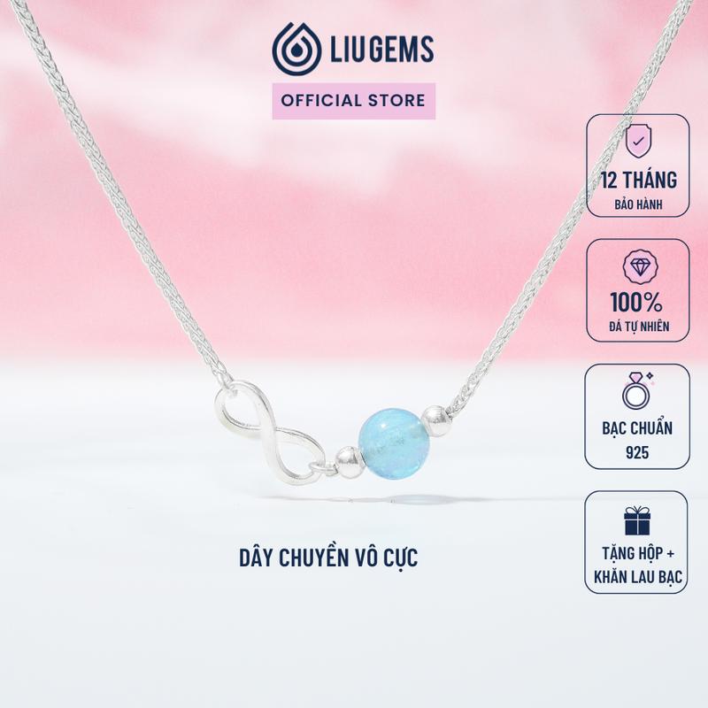  Dây Chuyền Bạc 925 Cho Nữ Liugems Charm Vô Cực Mix Đá Tự Nhiên Cá Tính Độc Đáo Thời Trang DC29  Mua một tặng một hộp đựng trang sức + một khăn lau bạc miễn phí  