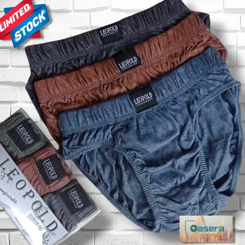 Paket 3pcs Celana Dalam Pria Leopold, Dalaman Pria, Pakaian Dalam Pria Katun 3