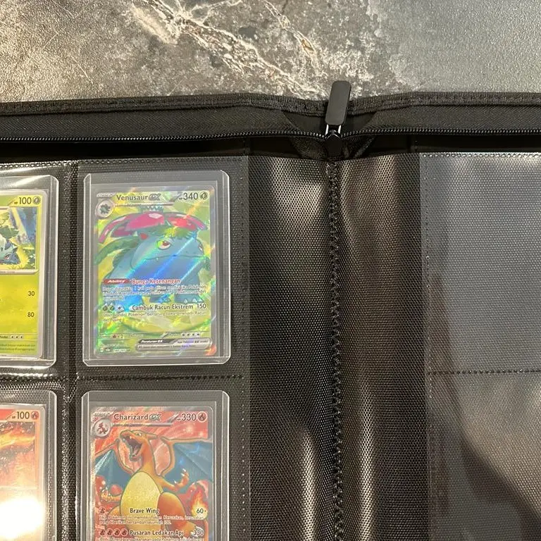pokemon card binder toploader FunGuys 4 Pocket Trading Binder for 128 Top Loaders, Card Binder, MTG, Yugioh, Sports Cards, TCG Storage Album, Zipper Card Collector Folder : Office Products and everyday wear Finally got myself a toploader
