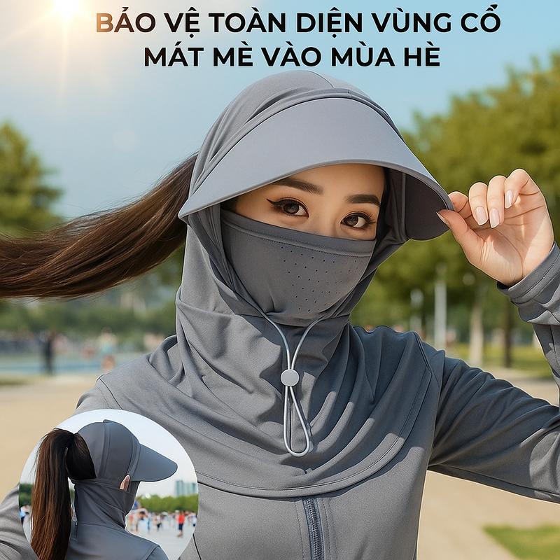 Mũ Chống Nắng, Phong Cách Hàn Quốc, Thiết Kế Che Đầu Dây Rút, Sản Phẩm Mới, Thoáng Khí, Chống Tia UV, Che Phủ Toàn Mặt, Thời Trang Cao Cấp, Thích Hợp Cho Phụ Nữ, Phụ Kiện Đạp Xe Ngoài Trời mũ  chống  nắng  lao  động nón  khẩu  trang  mắt  phi mũ  nữ