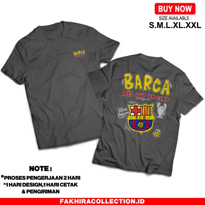 Kaos Visca Barca Mes Que Un Club - Baju Supporter Bola - Nyaman dan adem Unisex 4