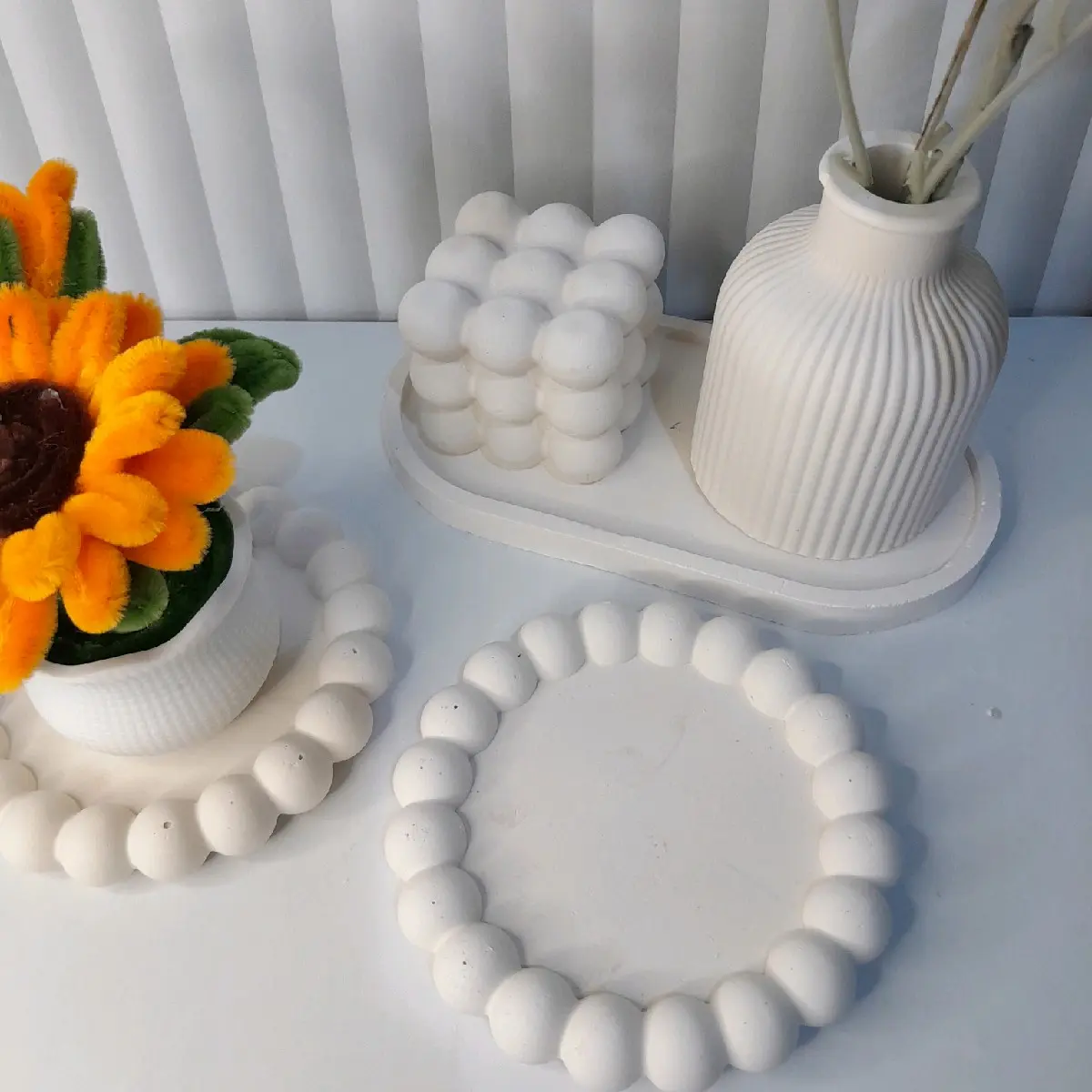 Coaster Aesthetic | Tataskan Oval | Tatakan Aesthetic | Tatakan Pot | Tatakan Aksesoris | Dekorasi Meja Gelas vase