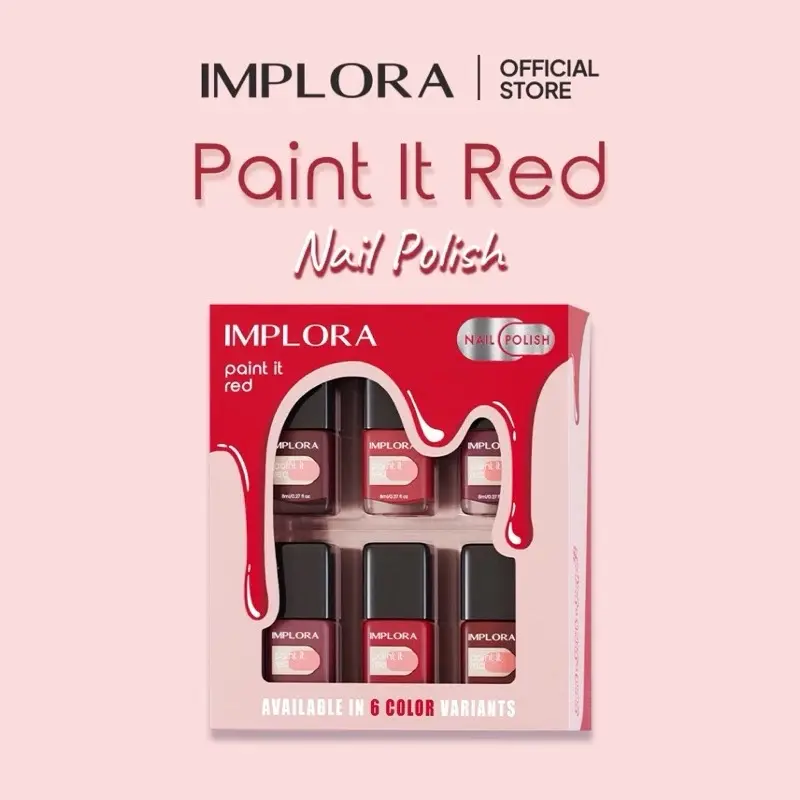 Kutek Implora Paint it Red / implora nail polish red edition / koleksi cat kuku implora edisi warna merah