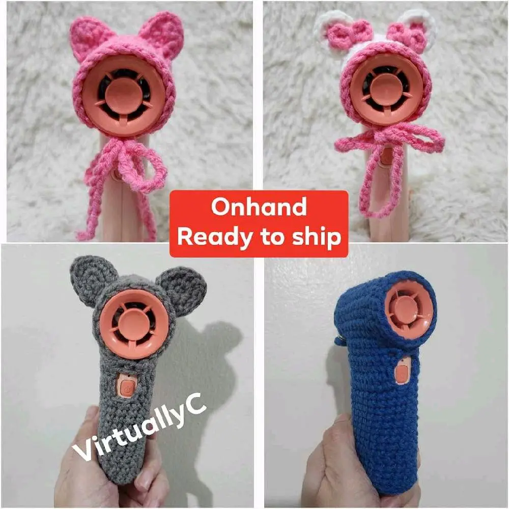 Ready To Ship Mini Fan Cover Hoodie Accesory for Jisulife Life 9 - Mouse Cat Sunflower Crochet Handmade