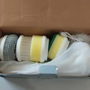 Sikat Pembersih Listrik Tanpa Kabel Genggam 5-in-1 Sikat Pembersih Tahan Air Sepenuhnya Otomatis untuk Penggunaan di Rumah