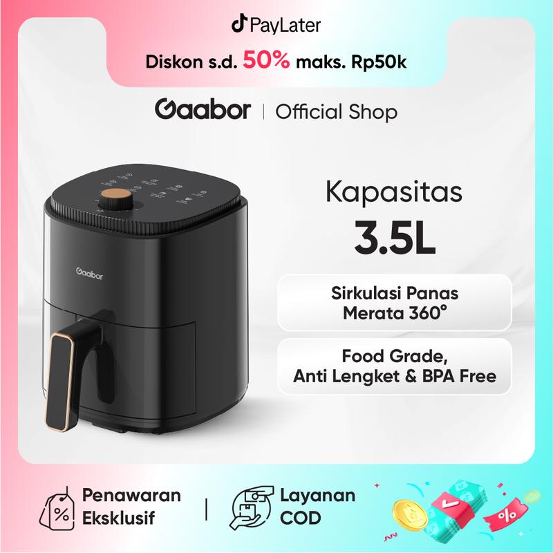 Gaabor Air Fryer 3.5L Mesin Penggorengan Tanpa Minyak Low Watt Multifungsi Serbaguna / AF-35M02A 0