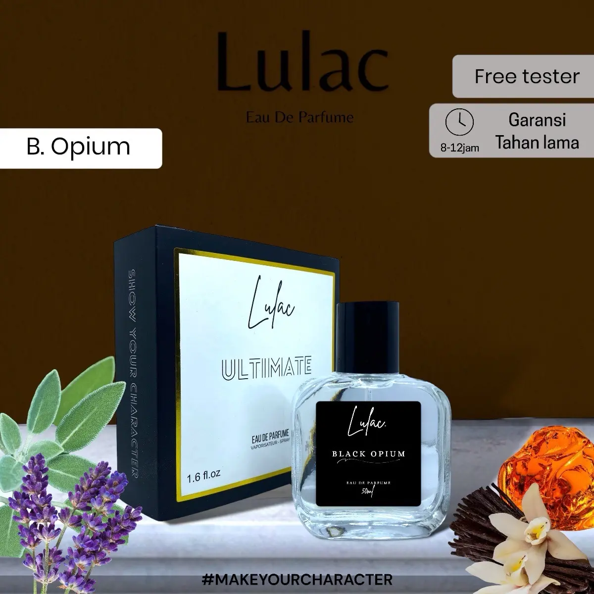 B.opium - Parfum tahan lama aroma fresh, manis, elegan, by Lulac Perfume Pria Wangi