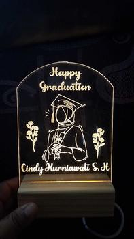 Product Review of Lampu hias ukiran akrilik untuk hadiah, kado, pernikahan, wisuda, lamaran, dan ulang tahun White from 𝔸**🧸 0