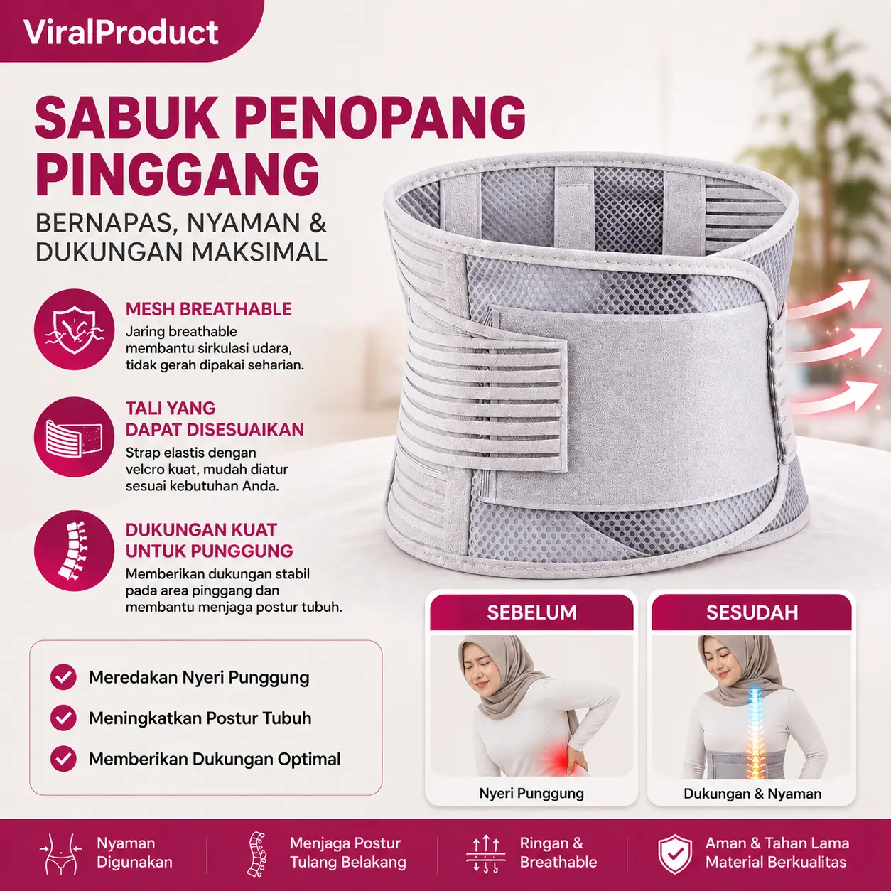 KORSET KESEHATAN UNTUK POSTUR DAN NYERI PINGGANG PRIA & WANITA
