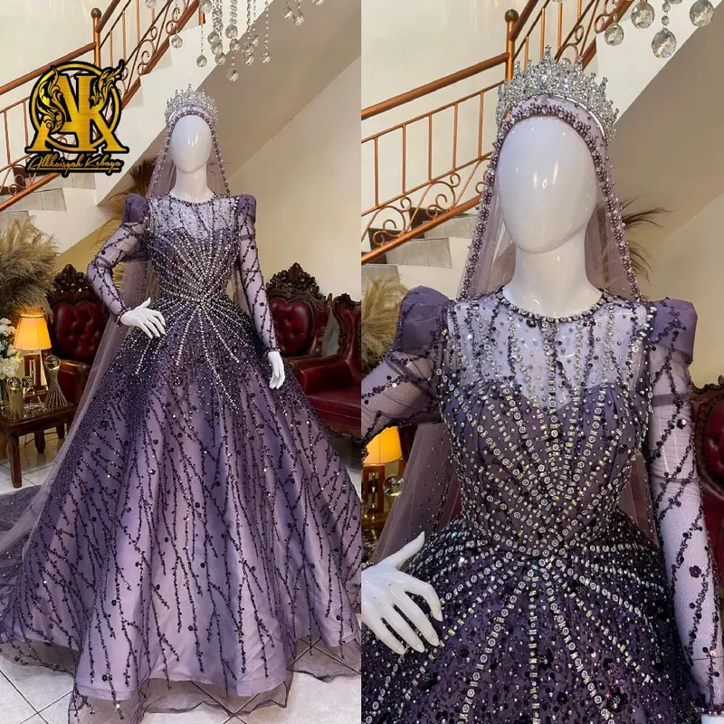 Gaun pengantin barbie luxury gradasi full payet Mewah 7
