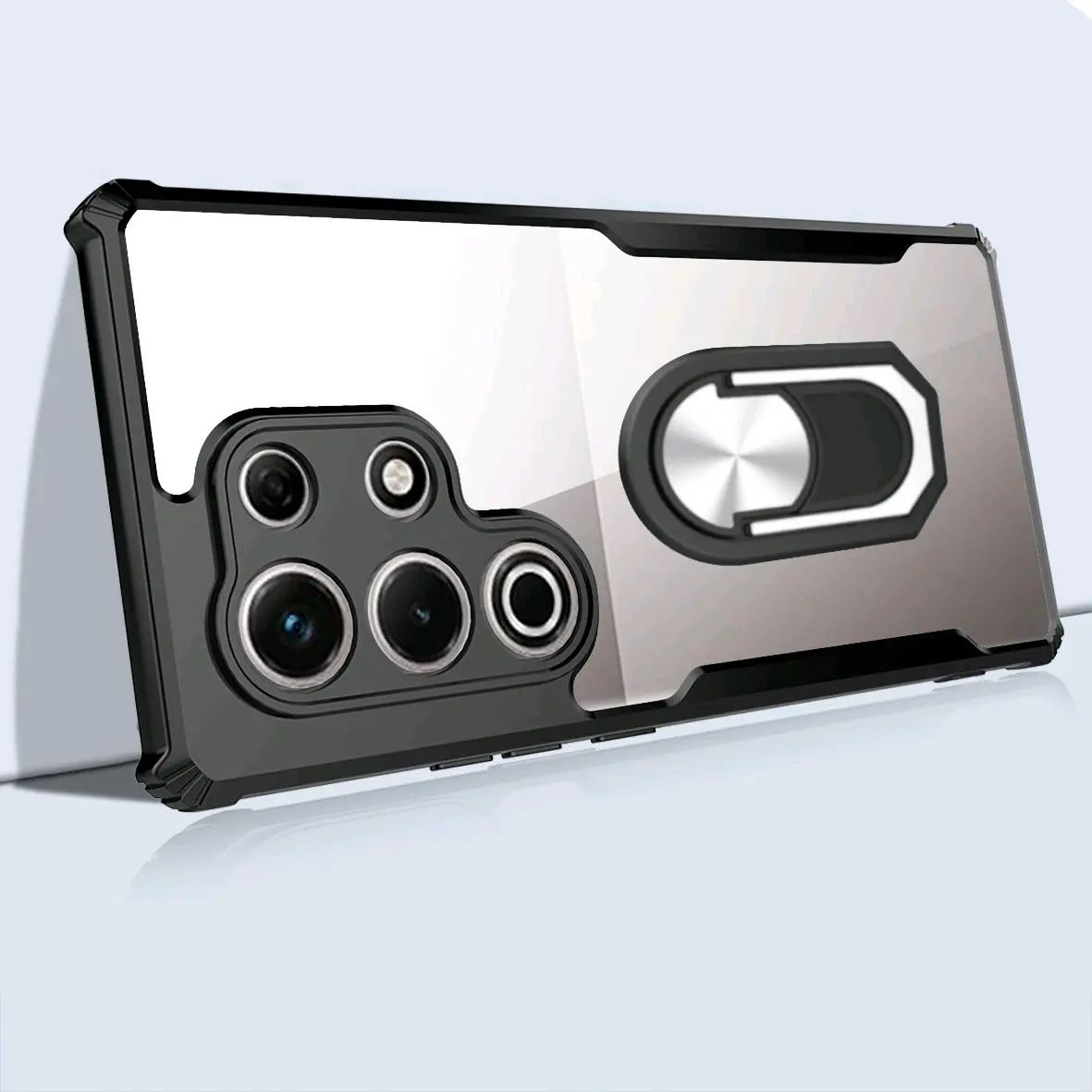 Case For Itel S25 Ultra / Itel S25 Shockproof Premium Transparant With Ring Holder