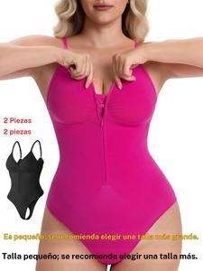 Body moldeador sin costuras para mujer, diseño con cremallera frontal, control de abdomen estilo tanga, apto para todas las estaciones, ajuste cómodo