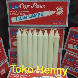 LILIN MATI LAMPU  ISI  8 Batang.... Pjg... 14 cm.. merk PAUS