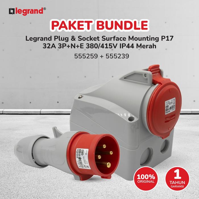 Promo Legrand Plug & Socket Surface Mounting P17 32A 3P+N+E 380/415V ...