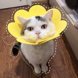 Sunflower Cat Collar Guard - Sponge Pet Collar - Corong Pelindung Leher Kucing Anjing Murah - Pet Protection Cone - Elisabeth Collar for Cat and Dog