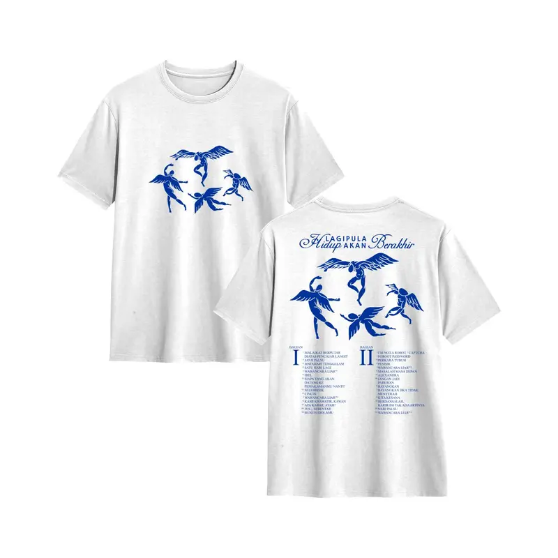 Kaos HINDIA - TRACKLIST Lagi Pula Hidup Akan Berakhir White/Black Bahan tebal Cotton combad 24s Tebal Tshirt Hindia 0