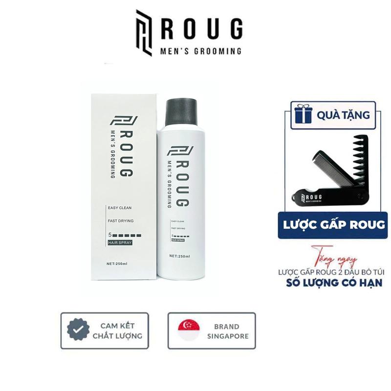  Keo xịt tóc nam nữ Roug Men's Grooming Hair Spray 250ml chính hãng cao cấp + Tặng lược gấp gọn Limited 