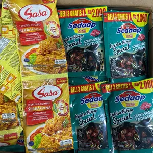 Paket Combo Masak 10pcs Tepung sasa serbaguna 32gr + 7pcs kecap sedaap kedelai hitam kemasan 77gr