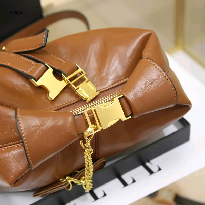 ELLE0943 Calfskin Leather Hobo Handbag Shoulder Bag 5