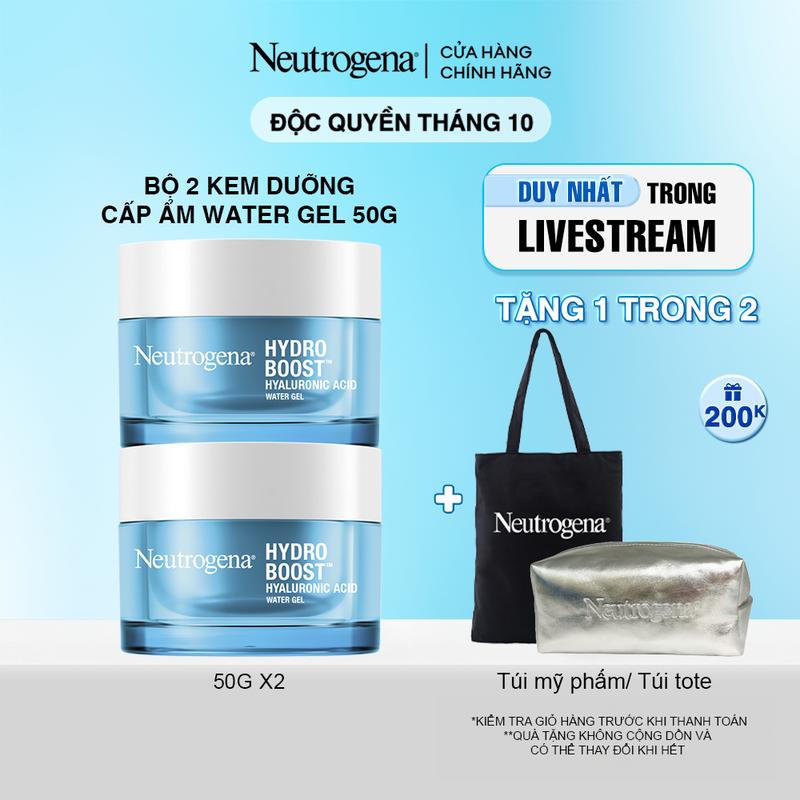 Bộ 2 Kem dưỡng cấp nước cho Da dầu Neutrogena Hydro Boost Hyaluronic Acid Water Gel 50g x 2 - Skincare Nữ | Chăm sóc da | Làm đẹp da Dưỡng Ẩm Da