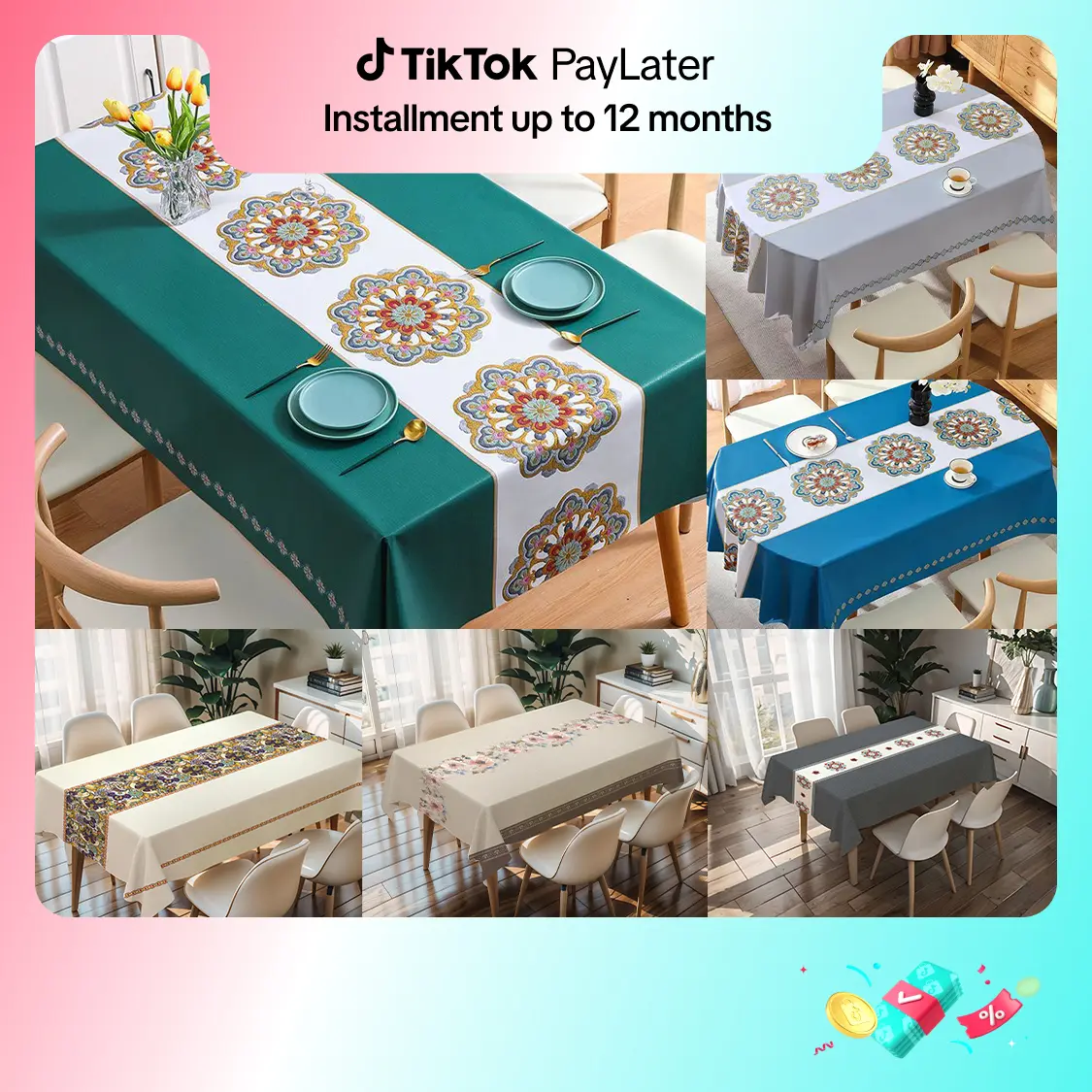 PVC Table Cover Table Cloth Cover Waterproof Stain-proof Tablecloth Cover Outdoor Picnic Cloth Table Skirt For Party Fur Table Cover Table Mat Dining Mantel For Table Plastic Cover For Table 4/6/8/10 Seats table  cloth