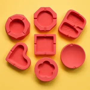 Asbak Merah Asbak Semen Aesthetic – Bentuk Kotak / Love / Bulat / Diamond / Hexagonal / Paru-Paru | Asbak Unik Minimalis Asbak Semen Handmade Asbak Semen Aesthetic Berbagai Bentuk Asbak Semen Unik Minimalis