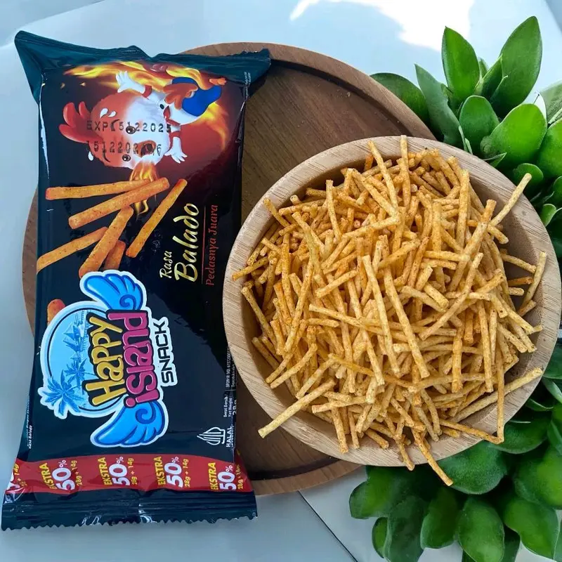 Paket Mini Mix Komplit Happy Island Snacks isi 15pcs, Cemilan Chryspy dan Nikmat Rumput Food Makanan 1