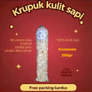 1 BALL KERUPUK KULIT SAPI ASLI 250gr, VARIAN RASA BISA COD Camilan Asin Pedas Snack