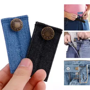 kancing celana kekecilan Jeans Pinggang Pembesar Aksesoris Extension Kancing Bebas jahitan Adjustable