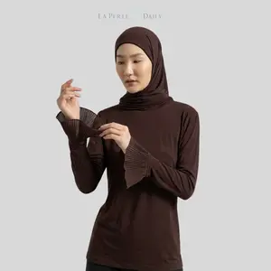 Blus Wanita Basic Lengan Panjang Ruffle