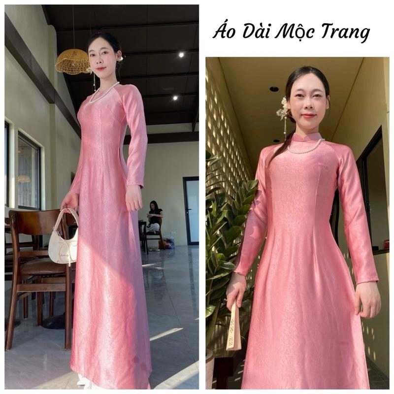 Áo Dài Truyền Thống Lụa Hà Lan Tà A Cổ Kiềng - Cổ 3cm màu Tím Củ Dền ,Đẹp sang…