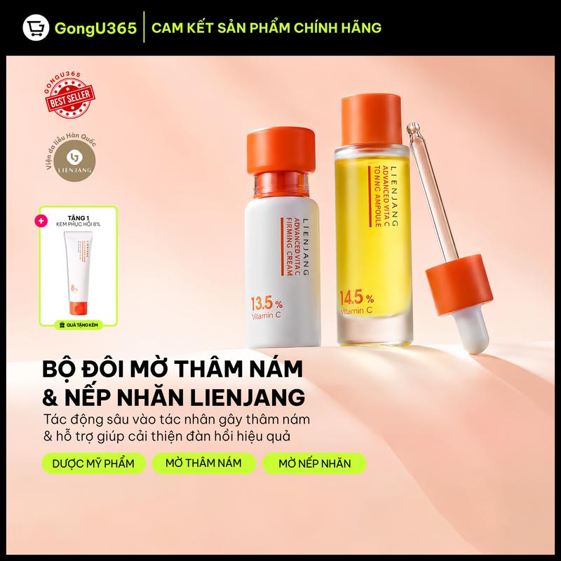 Combo Dưỡng Da Trắng Sáng & Căng Mịn LIENJANG Radiance & Elasticity Duo – Ceramide 5X & Vitamin C nguyên chất