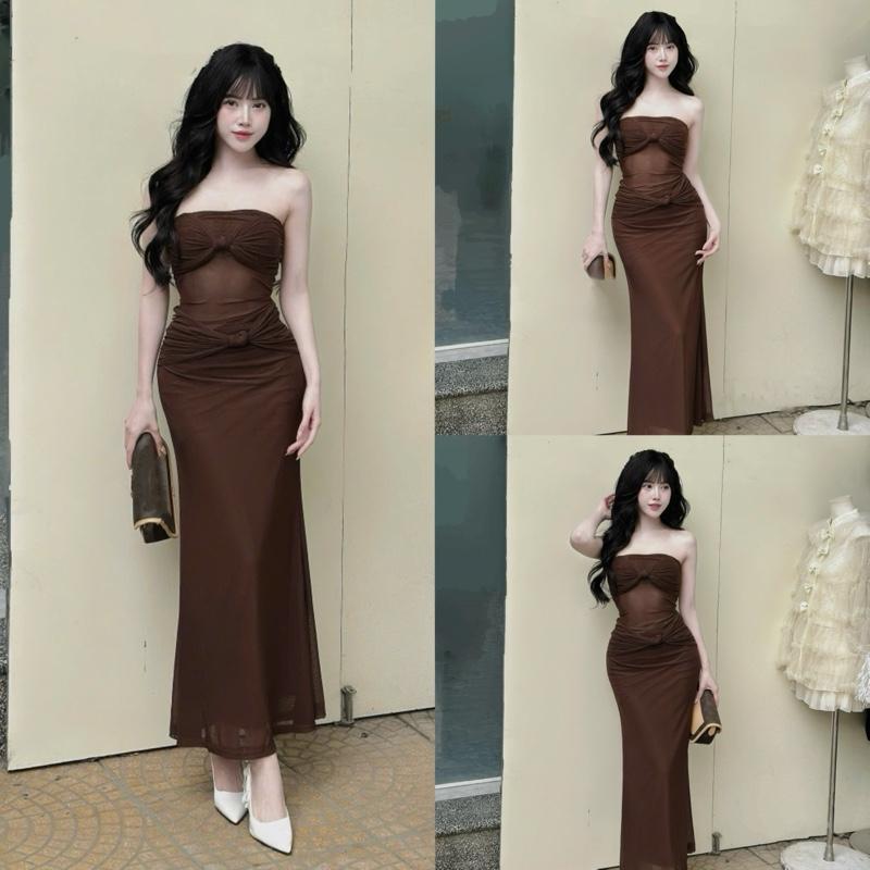 Váy đầm lưới cup body dáng dài siêu hack dáng mặc đi biển, đầm đi chơi, đi tiệc sang chảnh quyến rũ