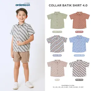 ARDENLEON Atasan Kemeja Anak Laki Laki Collar Batik Shirt 3.0 4.0