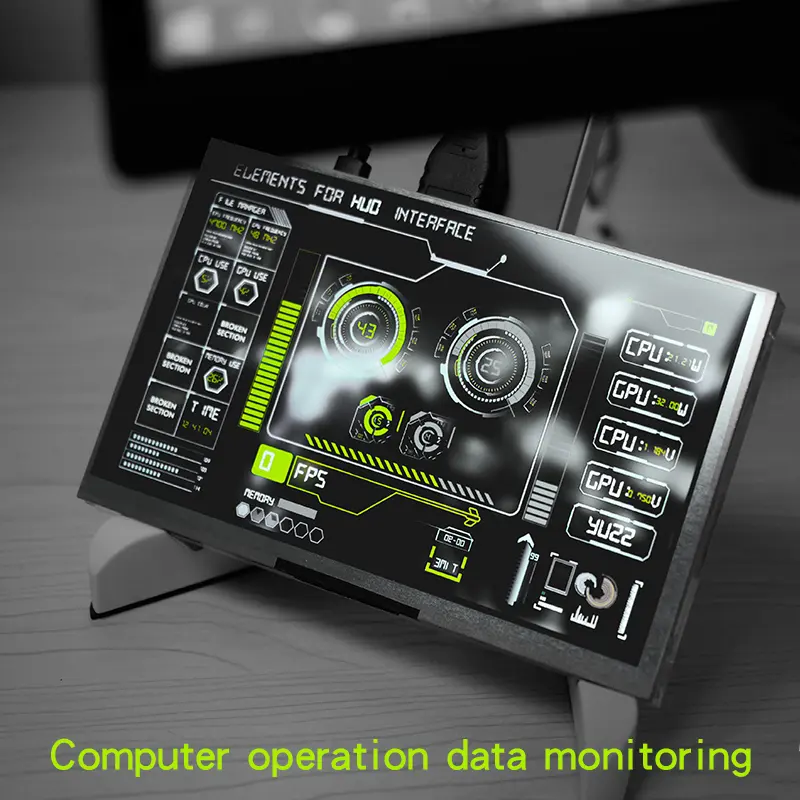 7 Inch 1024x600 IPS LCD Monitor Display With RGB Breathing Light AIDA64 LCD USB Display Sub-Screen Support HDMI IPS HD